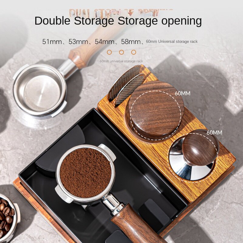 Multi Functional Coffee Powder Press Holder Storage Box Coffee Support Frame Base for Powder Pressing Spreading Tapping