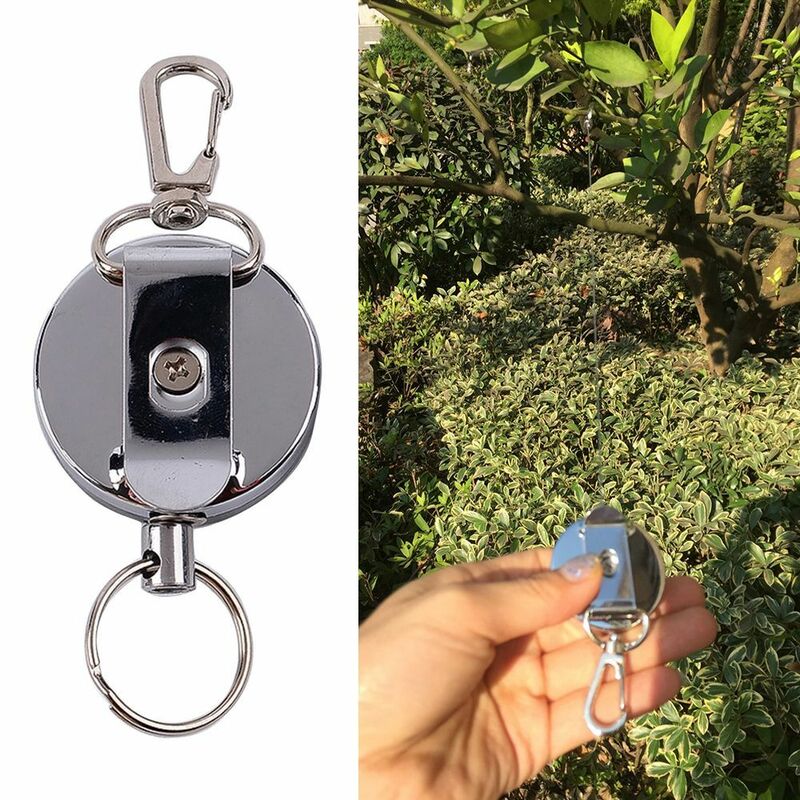 Portable Stretching Rope Elastic Keychain Anti-lost Badge Reel Burglar Trinket ID Card Holder Key Buckle Safety