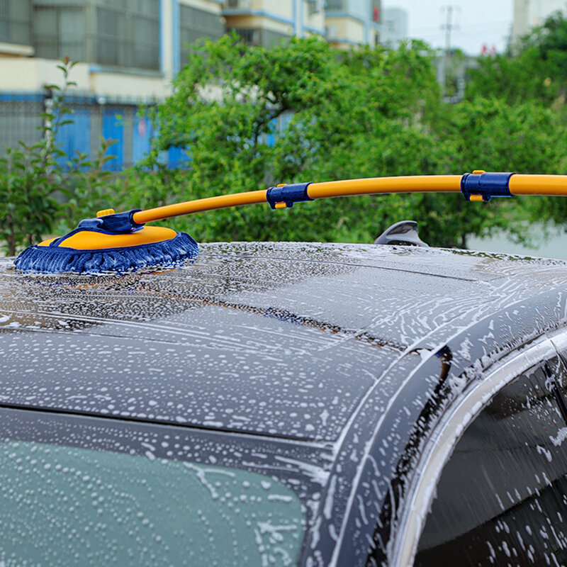 Escova de limpeza ajustável punho longo, Chenille vassoura, Car Wash Mop, Caminhão SUV, Uso ajustável, molhado e seco