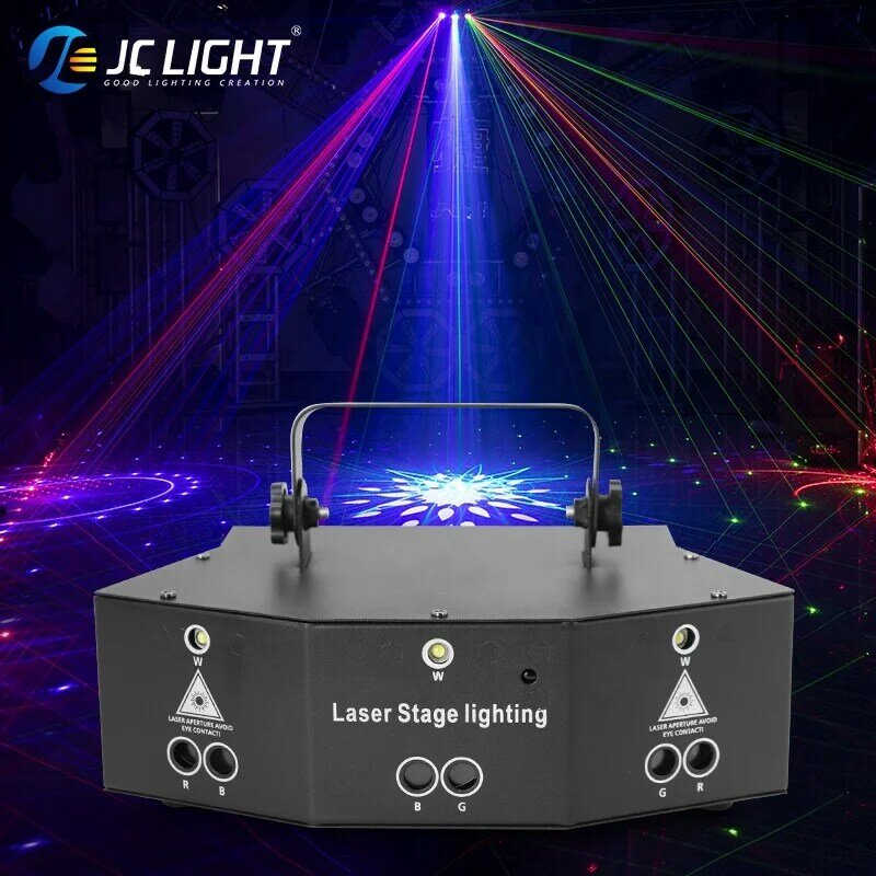 Vendita calda 9 occhi Dj Beam Disco illuminazione Laser telecomando vocale Rgb Stage Light per Party Club Wedding