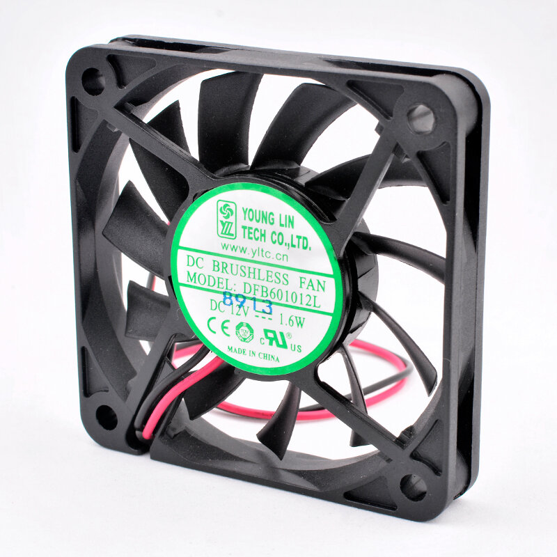 DFB601012L 6cm 60mm fan 60x60x10mm DC12V 1.6W 2pin 2 ball bearings suitable for chassis power charger cooling fan
