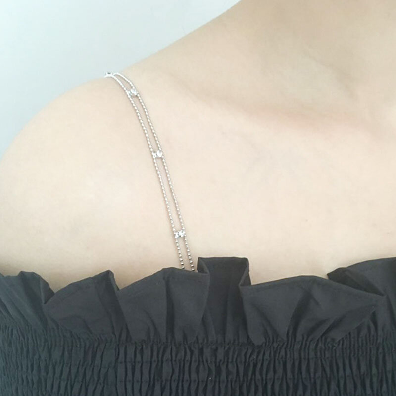 Clip a catena con perline regolabili cinghie con strass accessori per abiti bellezza spalle posteriori Lingerie cinghie per reggiseno spallacci