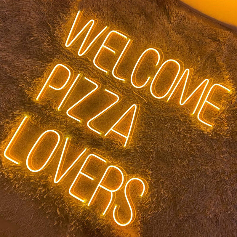 Witamy miłośnika pizzy Neon sklepowych pizzy Neon Led Logo restauracji z lat Neon wystrój pokoju spersonalizowane lampa neonowa