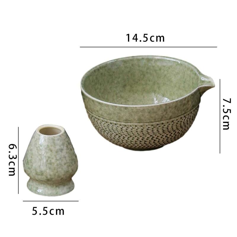 Чаши чайные керамические в виде маття с держателем для венчиков, 2 шт.