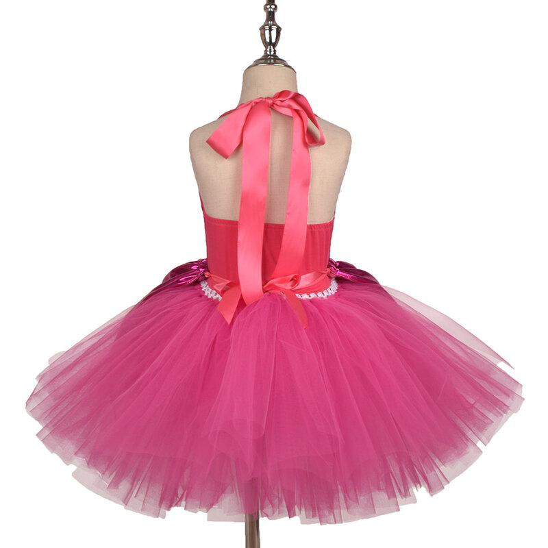 Princess Girls Rosy Knee Length Barbi Tutu Dresses for Girl Birthday Party Halloween Christmas Costumes castayer