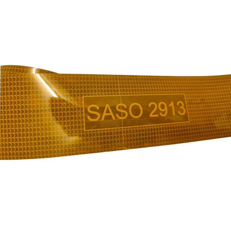 SASO 2913 adesivo reflexivo para carro, caminhão, reboque, marca de segurança, tiras de advertência, mercado Arábia Saudita, 5cm x 45m