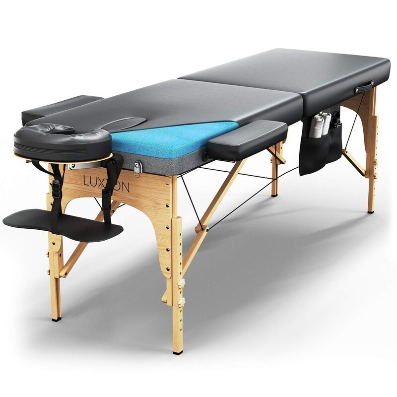 Mesa de masaje de espuma viscoelástica de primera calidad, fácil de configurar, plegable y portátil con estuche de transporte, novedad de 2024