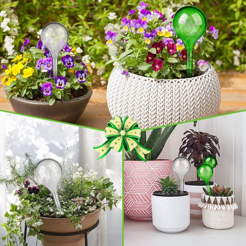 자동 식물 물 공급기, 자체 급수 플라스틱 공, 실내 야외 꽃 캔, 화분 물방울 관개 장치, 5 개