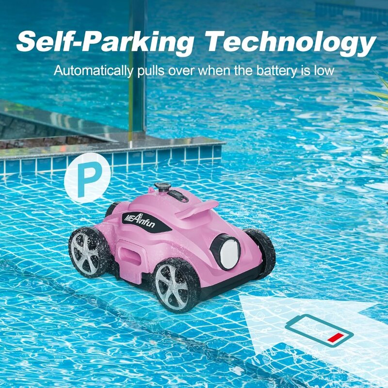 Aspiradora robótica inalámbrica para piscina, dispositivo que dura 2024 minutos y limpia 110 metros cuadrados, novedad de 1076 Pies para Robot de piscina sobre el suelo y empotrado