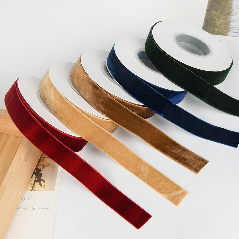 Velvet Handmade Ribbon para DIY, decoração de casamento, embrulho, cabelo bowknot, fita de Natal, 15, 20, 25, 30, 38