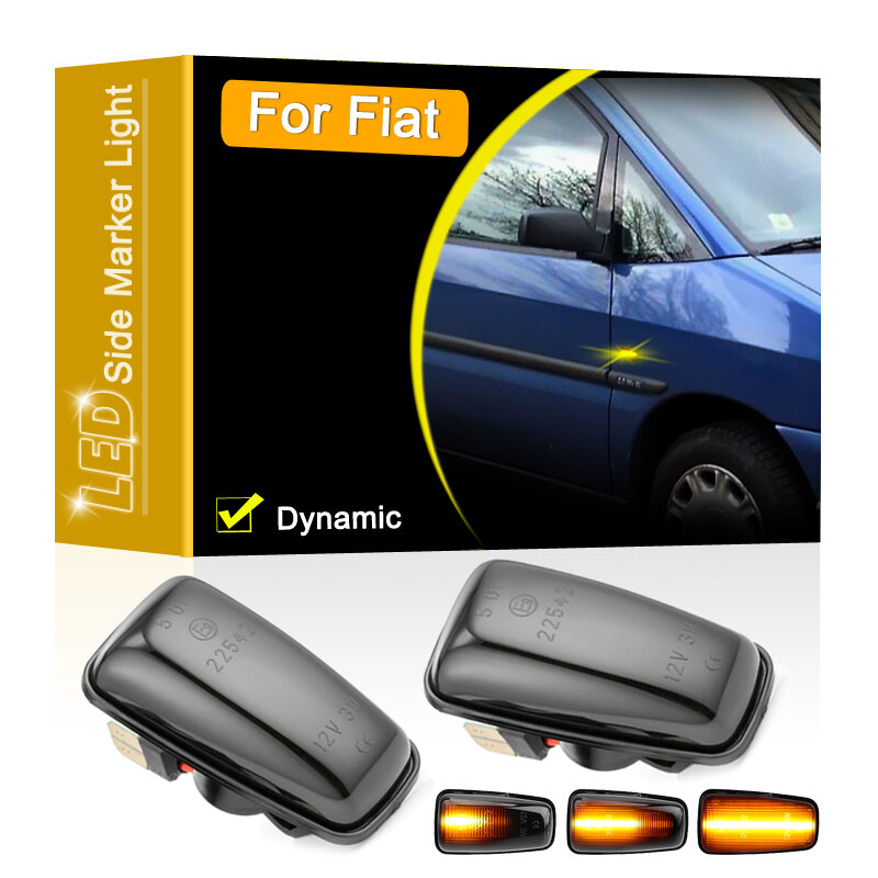 Luz LED de intermitente para coche, marcador de guardabarros lateral, resistente al agua, lente ahumada, Scudo Combinato para Fiat/220P ulyse/220