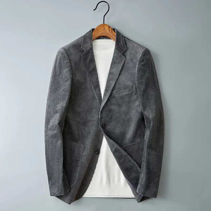 Haute qualité mode tout mode décontracté beau affaires velours côtelé imbibé coton optique hommes imbibé veste Blazers M-5XL