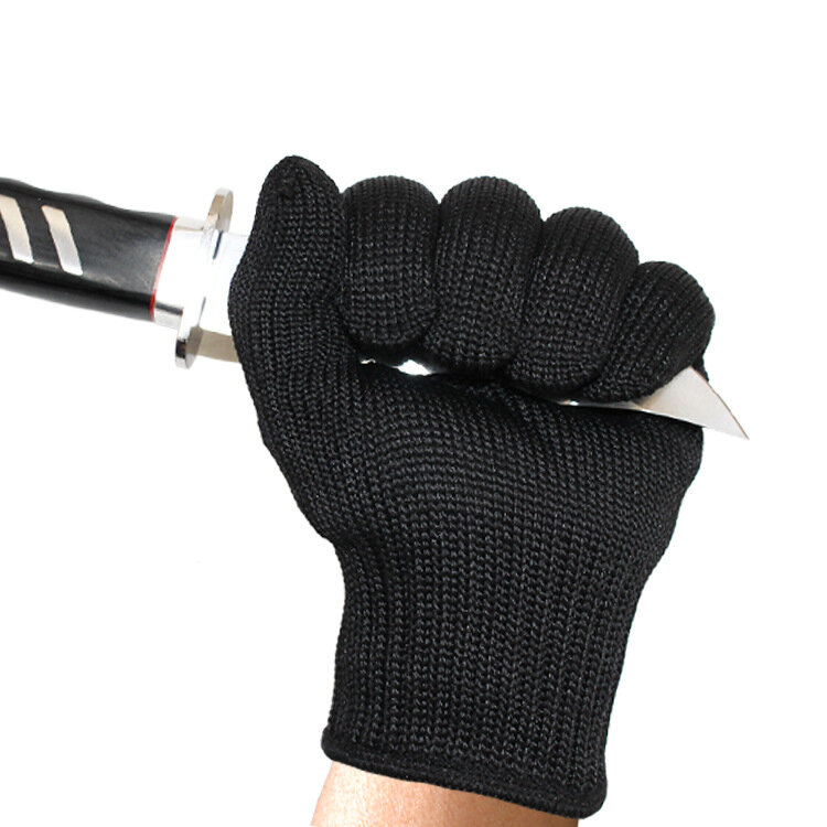 Verdickt 1 Paar Cutproof Handschuhe HPPE Stufe 5 Stahl Scratch Cut Tragen Beständig Handschuhe Grade 5 Schutzhülle Schwarz Arbeit Sicherheit handschuhe