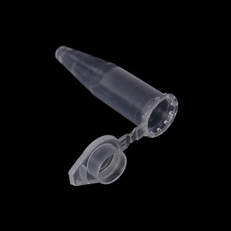 Micro tube à essai en plastique transparent de laboratoire, fiole à centrifuger, récipient à bouchon à pression, flacons transparents, échantillons, beaucoup, 1.5ml, 50 pièces