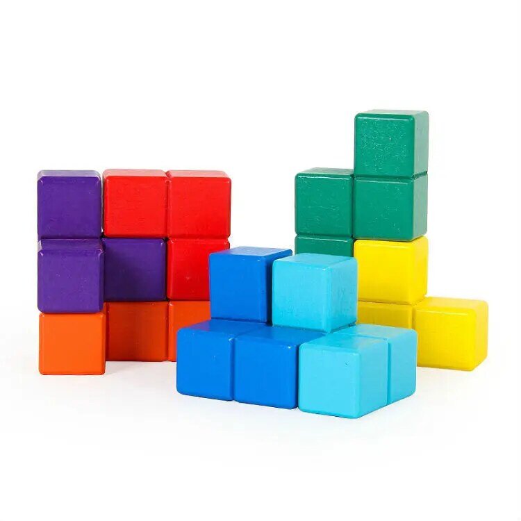 어린이 조기 교육 소마 큐브 빌딩 블록 장난감, 몬테소리 퍼즐 게임, 두뇌 챌린지 게임 감각, 3D 나무