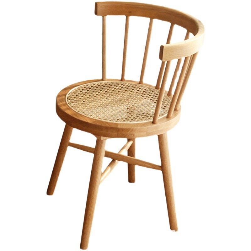 Ins-단단한 나무 식당 의자 빈티지 윈저 의자 그물 레드 백 의자, 빈티지 가구 홈 스테이 등나무 의자