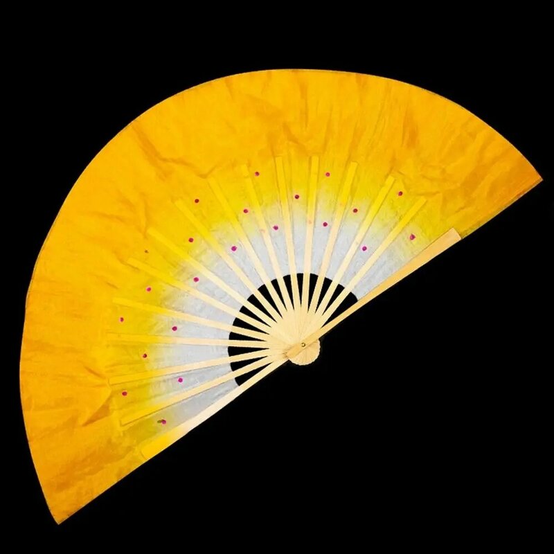 Китайская короткая искусственная 30 см бамбуковая + 10 см полукруглая шелковая Фата пара Yangko танцевальные бамбуковые вееры Ручная Покраска для взрослых