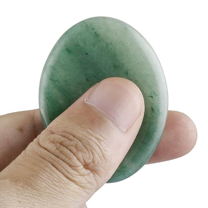 TUMBEELLUWA avventurina verde naturale pollice preoccupazione pietra guarigione Reiki cristallo tasca pietra di palma per l'ansia, meditazione Chakra