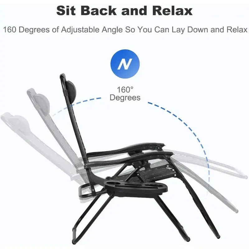 Набор из 2 стульев для отдыха на открытом воздухе, подносы для подушек и подстаканников, уличные кресла для любой погоды, кресла для отдыха с гладкой стальной сеткой