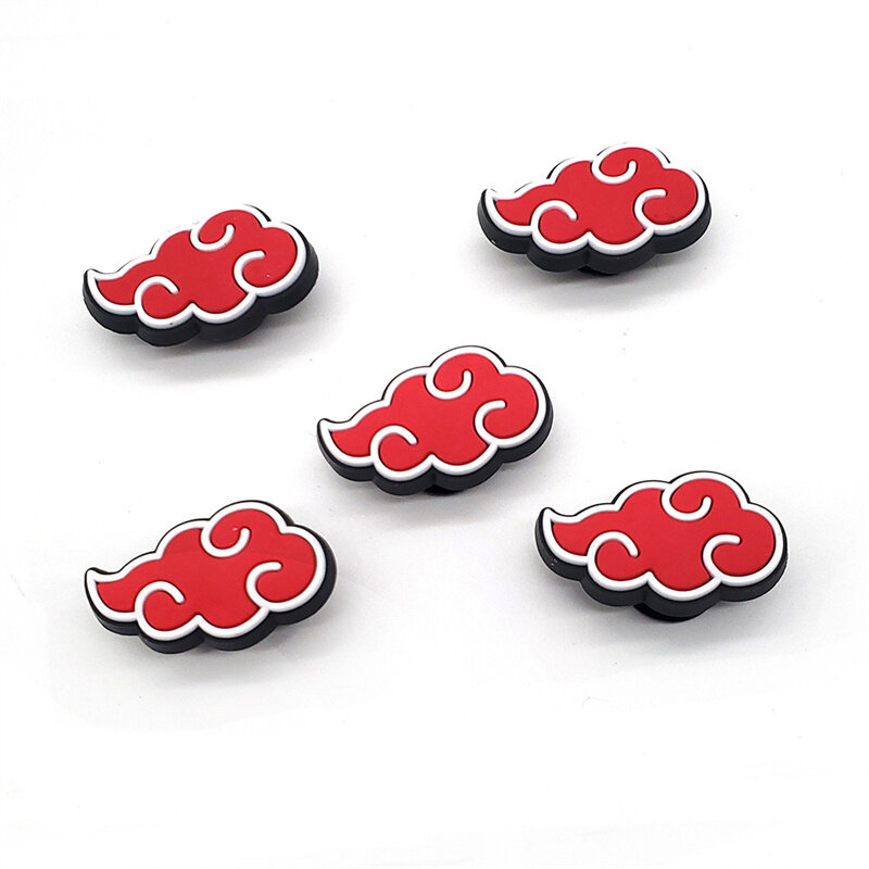 1pcs Japanese Anime Shoe Charms Red Cloud Logo for Croc Clog Shoes Garden Sandal Accessories