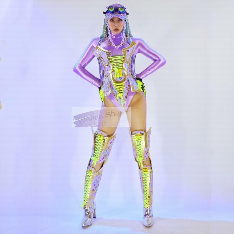 Drag queen dança traje led gogos dancer boate wear mostrar menina palco desempenho roupa para mulher