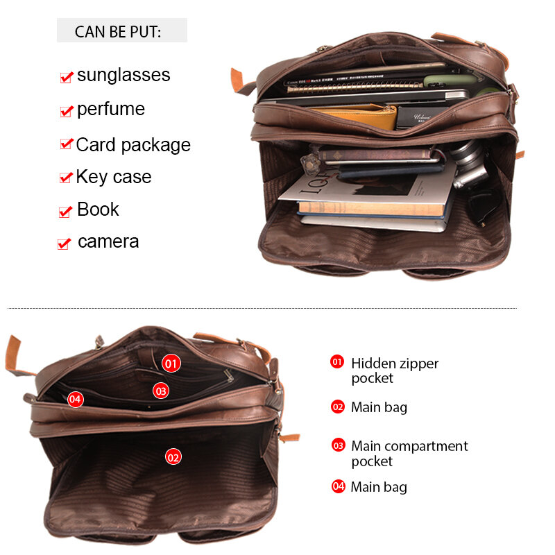 Bolsa masculina de couro genuíno maleta para computador portátil 14 mensageiro bolsa de negócios carteira para documento designer sacos