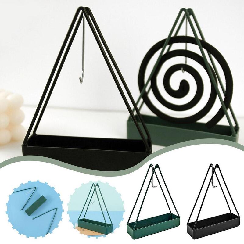 Пластиковая треугольная стойка для комаров и спиралей, домашняя креативная железная стойка из сандалового дерева, подставка для благовоний и комаров