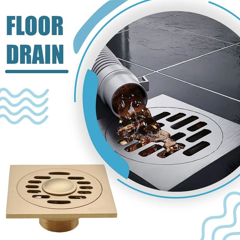 床排水用の二重独立真ちゅう製排水装置,四角いシャワー,防臭,銅製