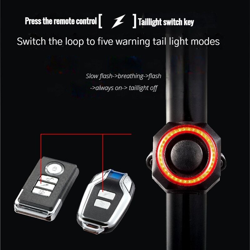 KS-SF33R bezprzewodowy Alarm antywłamaniowy indukcyjny ostrzegawcze LED górski rower na akumulator inteligentnego hamulca tylnego światła