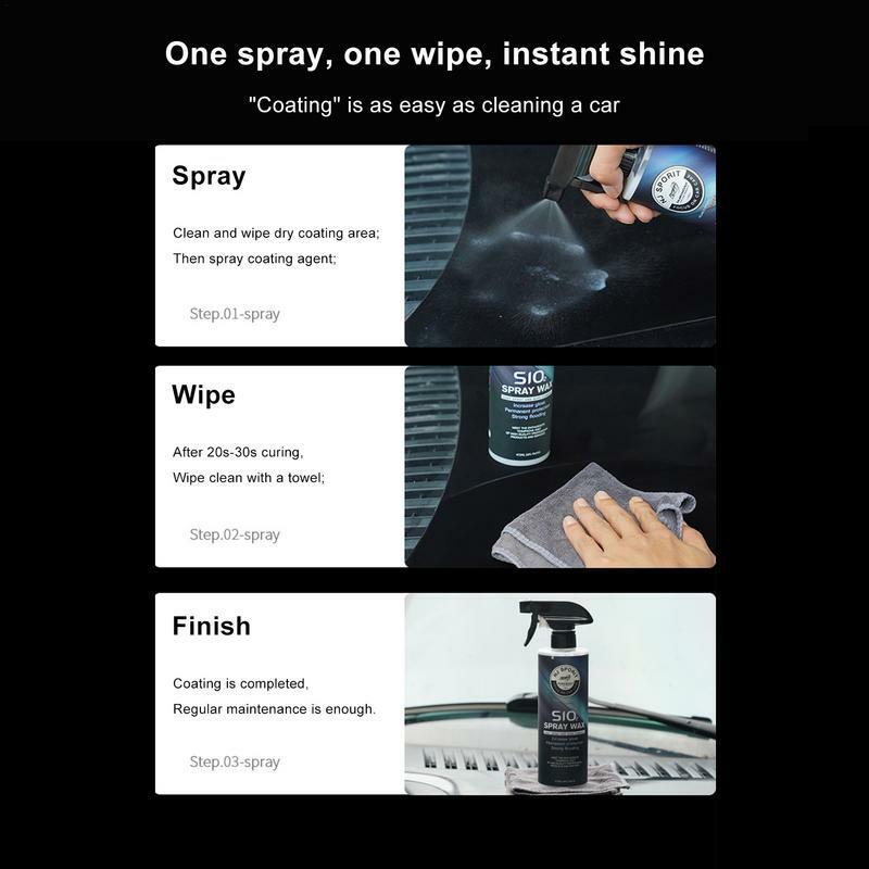 Spray de revestimento cerâmico líquido para todas as cores do carro, cera de nano revestimento rápido, polonês hidrofóbico automotivo, limpador de tintas, 473ml