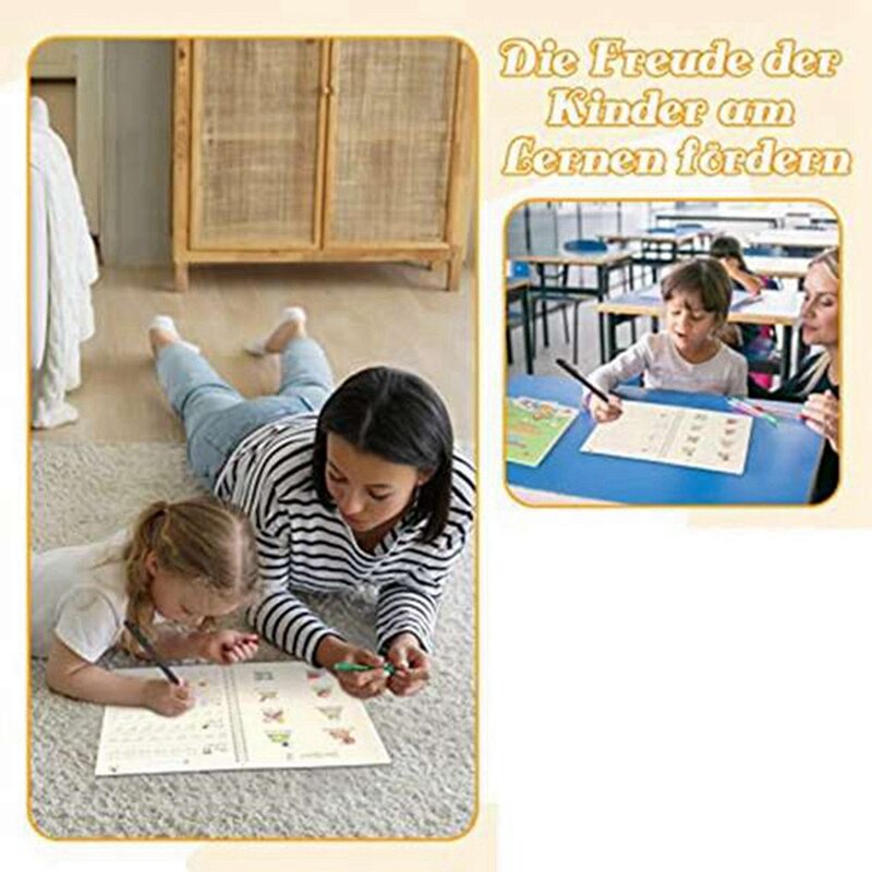 กระดานลอกแบบใช้ซ้ำได้สำหรับเด็กหนังสือฝึกหัดเขียนด้วยลายมือเพื่อเรียนรู้การเขียนชุดสมุดลอกแบบฝึกหัด