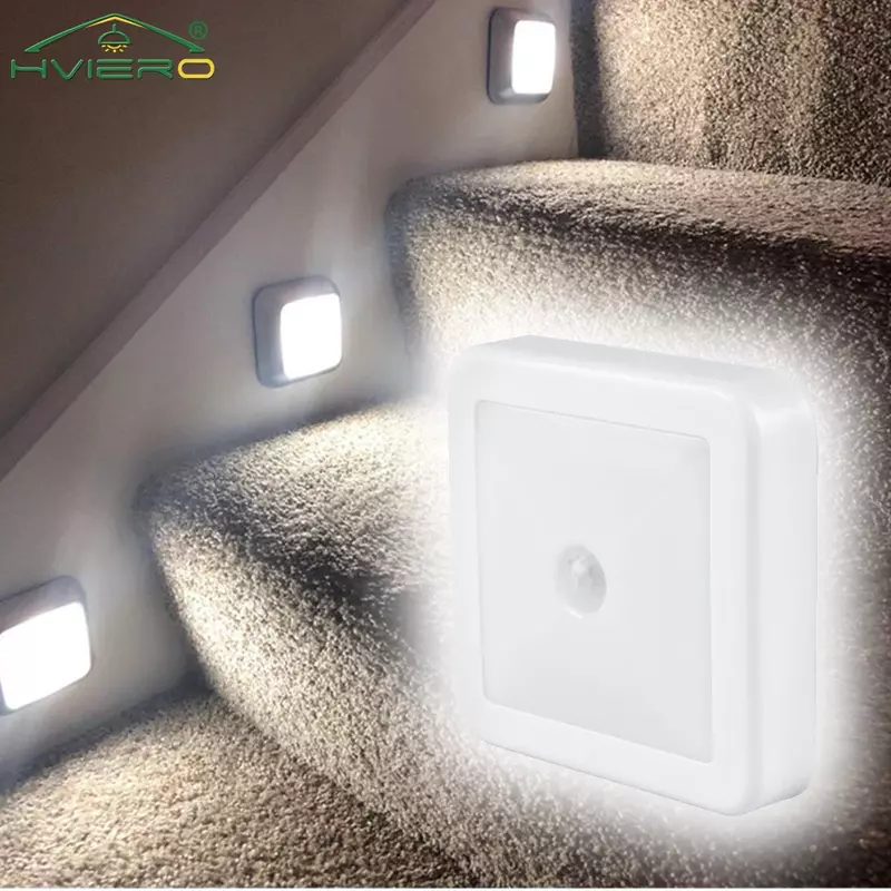 Veilleuse LED avec capteur de mouvement intelligent, alimentée par batterie et chargeur USB, lampe de chevet, salon, couloir, toilettes, éclairage domestique