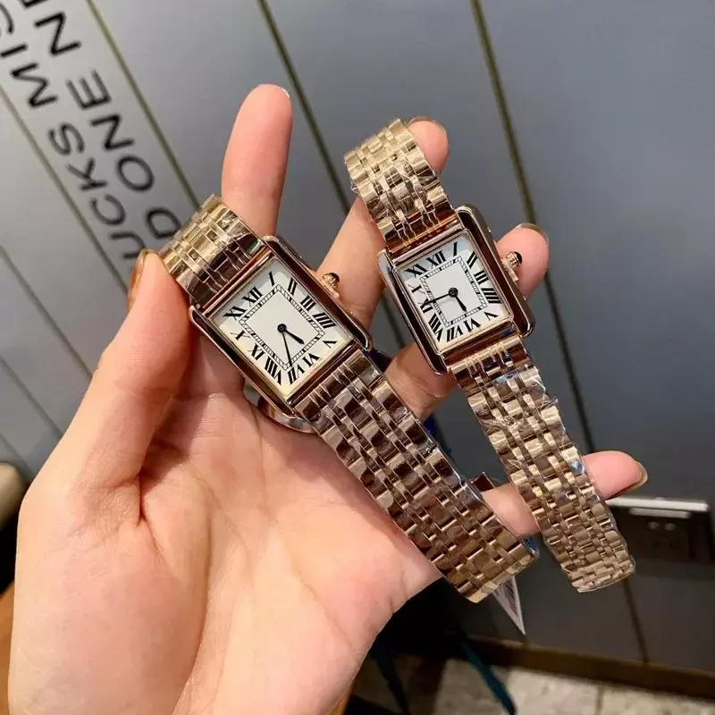 Reloj de lujo de acero completo para mujer, reloj de pulsera sin mangas a la moda