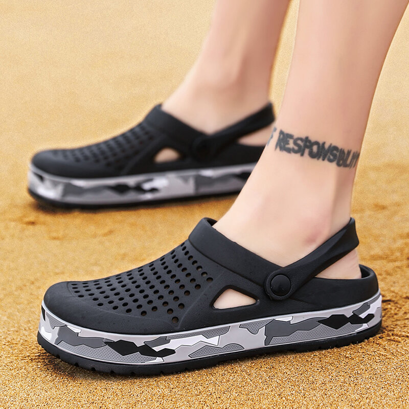 Modne męskie pantofle lekkie gruba podeszwa letnie buty Sneaker na plażę na co dzień męskie sandały pantofel darmowa wysyłka