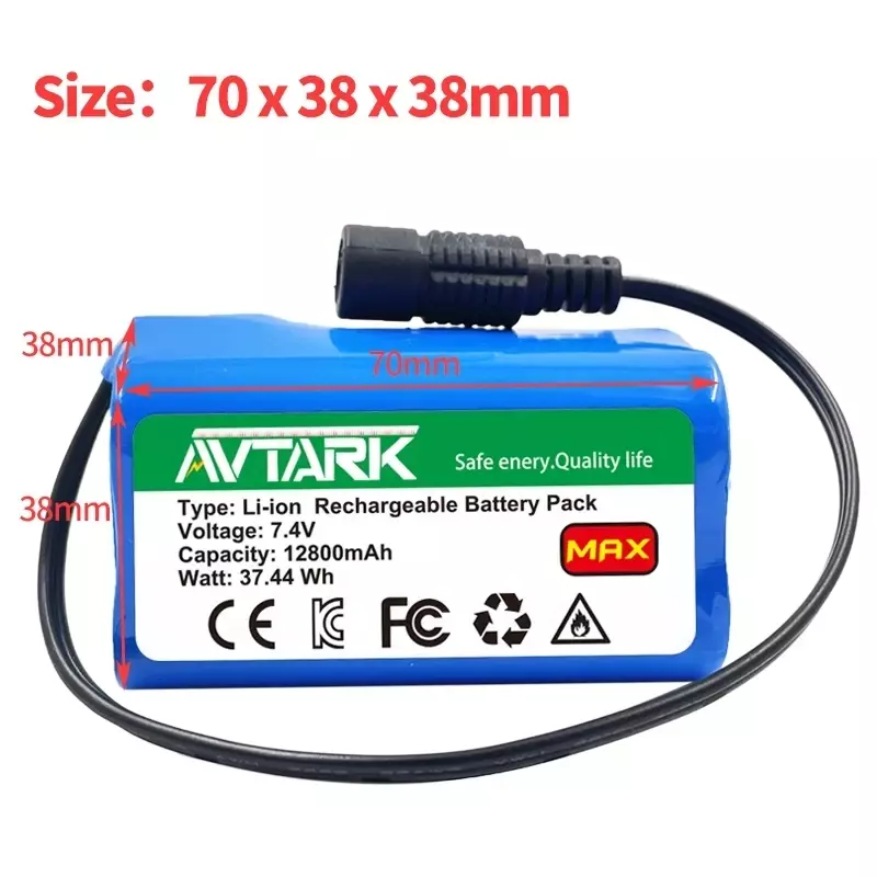2024 Upgrade 7.4V 12800mAh Battery For T188 T888 2011-5 V007 C18 H18 So on Remote Control RC Fishing Bait Boat Parts