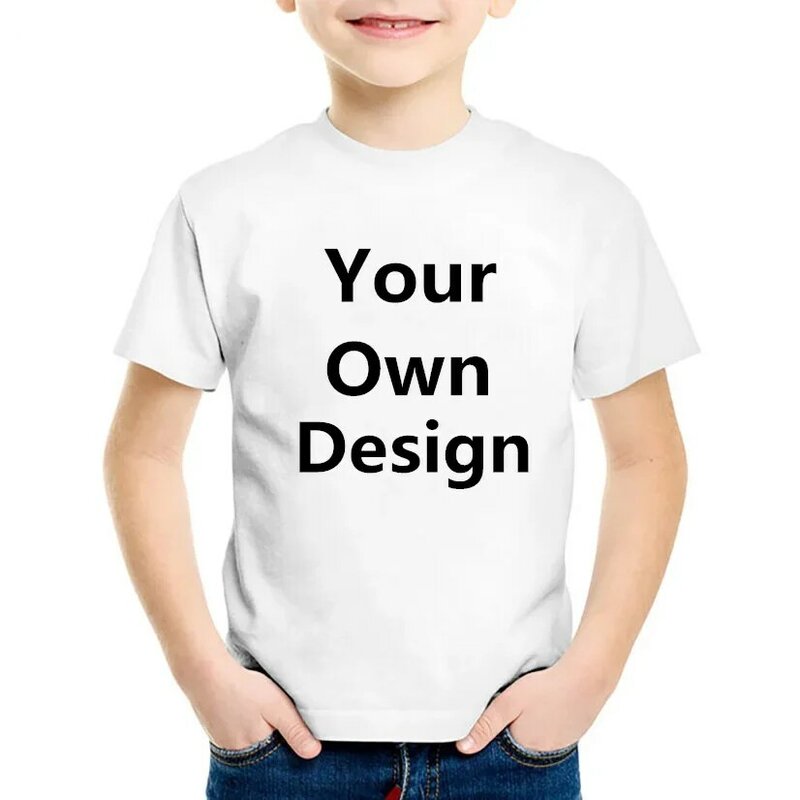 Neem Contact Op Met De Verkoper Op Maat Gemaakte Print Kids T-Shirt Kinderen Diy Your Like Foto Of Logo Wit Top T-Shirt Jongens Meisjes Kleding