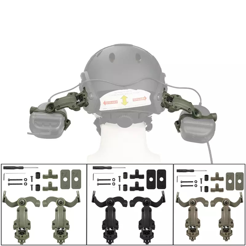 EARMOR-M32 MOD4 Protetor De Ouvido De Tiro Tático, Redução De Ruído Headset Com Capacete, ARC Rail Adapter, kenwood PTT, Novo