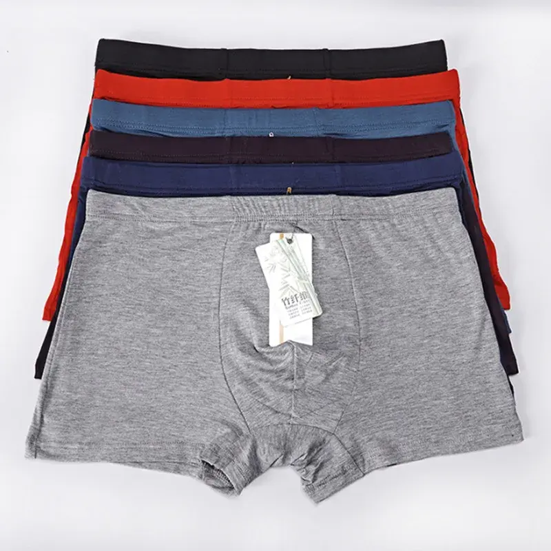 2 Stk/partij Mannen Bamboe Ondergoed Grote Size Boxer Mannen Boxer Shorts Underpants Ademend Voor Mannen Plus Size XL-5XL