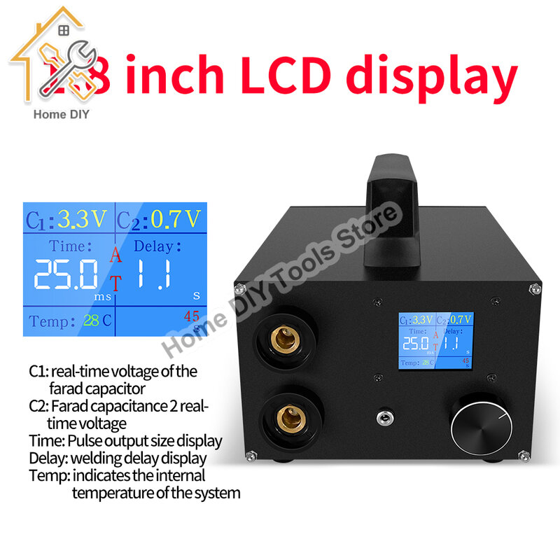 5V 2100A condensator lcd digitale display spot lasser 0,3mm draagbare high-power handheld energie opslag spot lasser dual puls laseld