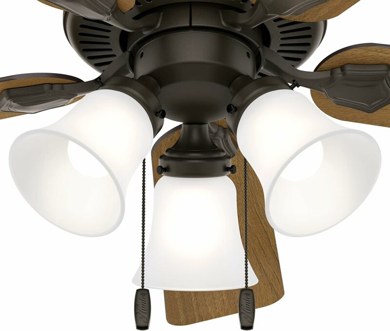 Fan Hunter, 50881, 44-calowy Swanson nowy wentylator sufitowy z brązu z zestaw oświetlenia LED i z łańcuszkiem