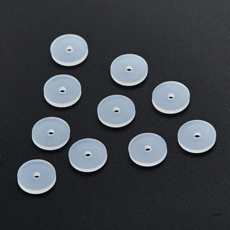 Bouchons boucles d'oreilles en Silicone, 100 pièces, tampons disque pratiques pour bijoux
