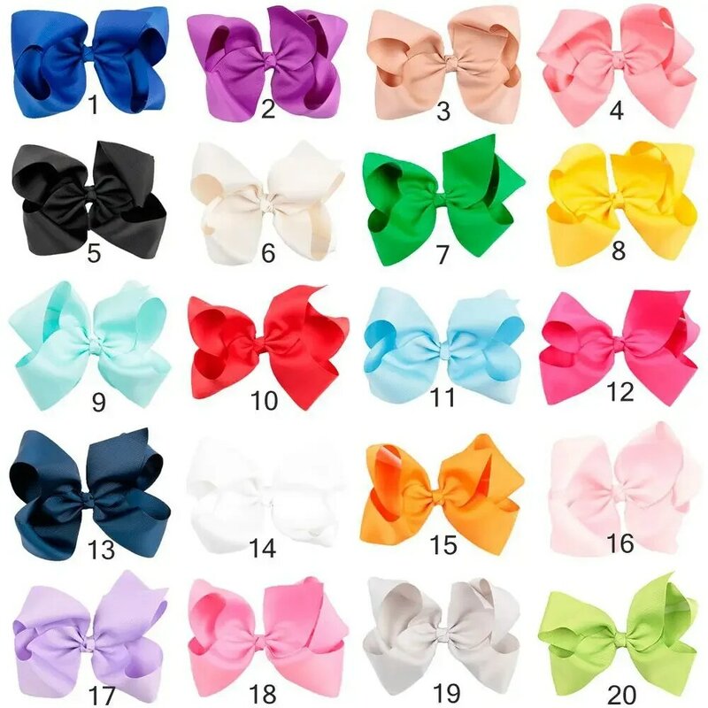 Yundfly-Big Ribbon Bow Hairpin para Baby Girls, Kid Hair Clip, Boutique Decor, Cabeça Acessórios, 6 Polegada, 20 Cores, 1Pc