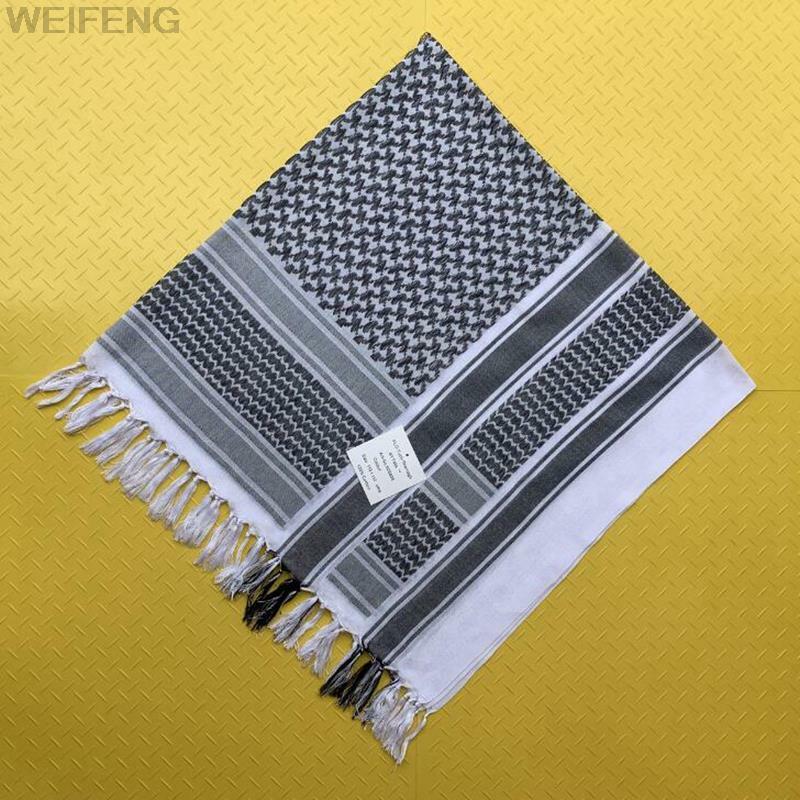 Tactical Arab Keffiyeh Shemagh Scarf Cotton Winter Shawl Neck Warmer Cover Head Wrap Windproof Hiking Camping Scarf Men Women