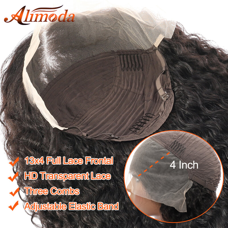 Peluca de cabello humano rizado con encaje Frontal para mujer, postizo de encaje Frontal de 34 pulgadas, transparente, HD, 13x4/13x6