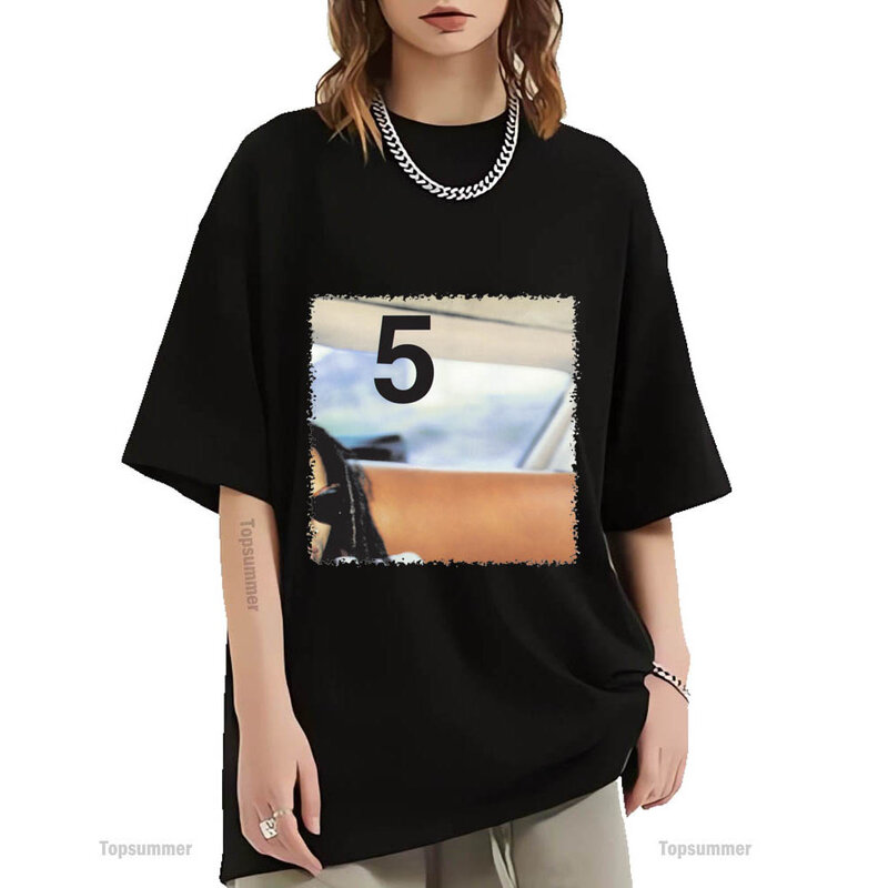5 Album T-Shirt Lenny Kravitz Tour T Shirt donna Goth Streetwear T-Shirt oversize abbigliamento nero da uomo