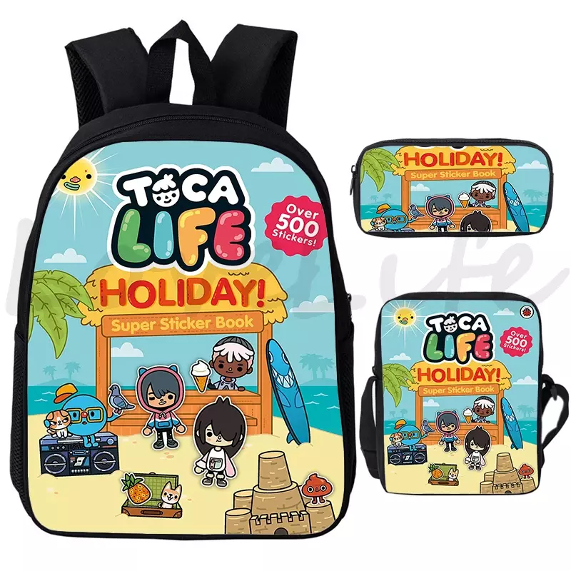 ใหม่กระเป๋าเป้สะพายหลังโลกของ Toca Boca Life World สำหรับเด็กเด็กผู้ชาย3ชิ้น/ชุดกระเป๋าหนังสือกระเป๋าอนิเมะเป้สะพายหลังโลกกระเป๋านักเรียนเด็ก