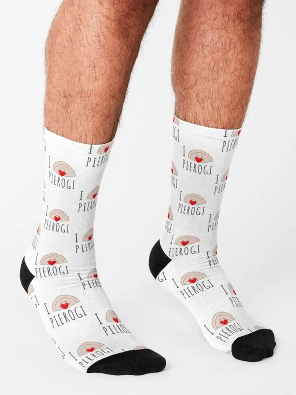 Chaussettes I Love Pierogi I Love ECHmonopol pour hommes, chaussettes en coton