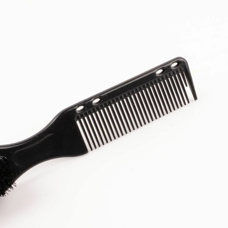Cepillo de Peine de doble cara negro, pequeño cepillo de peinado de barba, afeitado profesional, cepillo de limpieza de tallado Vintage de barbero