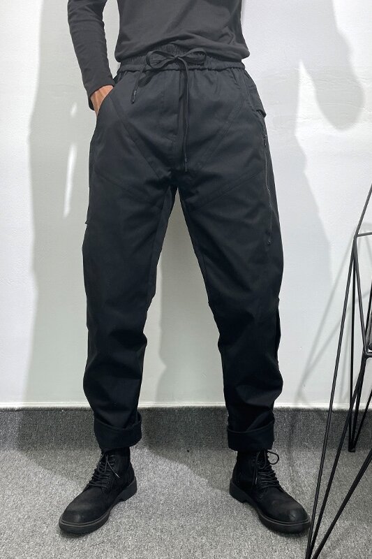 Owen Seak-pantalones bombachos informales para hombre, ropa gótica, pantalones de chándal de calle alta Cargo, de longitud hasta la pantorrilla, color negro, otoño