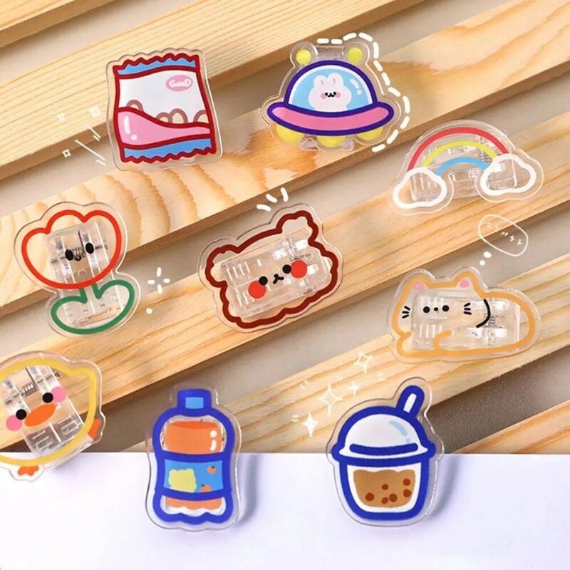 Office Supplies Cartoon Index Clamp Letter Clip School Stationery Snacks Sealing Clip Binder Clips Transparent Clip Paper Clip